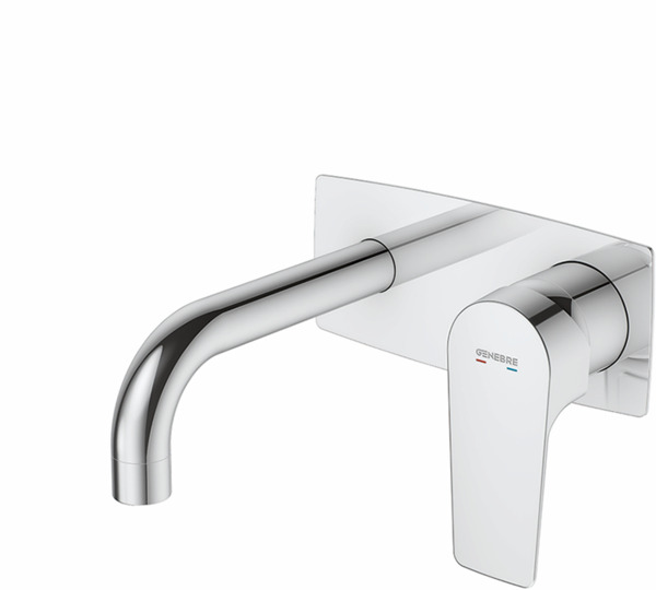 Monomando de lavabo empotrado caño 16 cm Cromado Koral